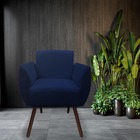 Poltrona Decorativa Kelly Pés Palito Suede Azul Marinho - D'c