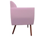 Poltrona Decorativa Kelly Pés Palito Suede Rosa Bebê - D'clas
