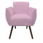 Poltrona Decorativa Kelly Pés Palito Suede Rosa Bebê - D'clas