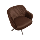 Poltrona Decorativa Kitana Pés Champagne Giratório Veludo Mar