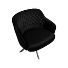 Poltrona Decorativa Kitana Pés Champagne Giratório Veludo Pre