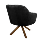 Poltrona Decorativa Kitana Pés Madeira Giratório Veludo Preto