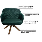 Poltrona Decorativa Kitana Pés Madeira Giratório Veludo Verde