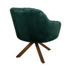 Poltrona Decorativa Kitana Pés Madeira Giratório Veludo Verde