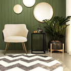 Poltrona Decorativa Kitana Pés Palito Pu Sintético/linho Pret