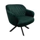 Poltrona Decorativa Kitana Pés Preto Giratório Veludo Verde G