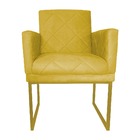 Poltrona Decorativa Klara Base Gold Veludo Amarelo - Montanar