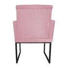 Poltrona Decorativa Klara Base Preto Veludo Rosa - Montanaris