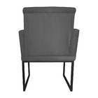 Poltrona Decorativa Klara Suede Cinza Base Metálica Preta - V