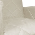 Poltrona Decorativa Klara Suede Marfim Base De Ferro Dourada
