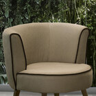 Poltrona Decorativa Konfort Luna Bege/marrom Suede Texturado