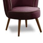 Poltrona Decorativa Konfort Luna Roxo Veludo Pés Palito