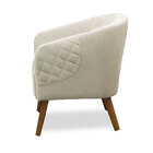 Poltrona Decorativa Konfort Oregon Off White Veludo Pés Palito