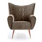 Poltrona Decorativa Kora Tressê - Domi Móveis - Marrom