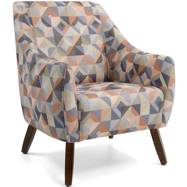 Poltrona Decorativa La Paloma Pés Madeira Estampado Colorido