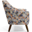 Poltrona Decorativa La Paloma Pés Madeira Estampado Colorido