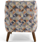 Poltrona Decorativa La Paloma Pés Madeira Estampado Colorido