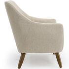 Poltrona Decorativa La Paloma Pés Madeira Linho Bege