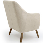 Poltrona Decorativa La Paloma Pés Madeira Linho Bege