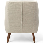 Poltrona Decorativa La Paloma Pés Madeira Linho Rústico Bege