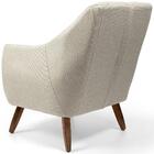 Poltrona Decorativa La Paloma Pés Madeira Linho Rústico Bege