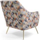 Poltrona Decorativa La Paloma Pés Palito Gold Suede Estampado