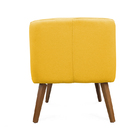Poltrona Decorativa Lara Pés De Madeira Suede Amarelo - Sheep