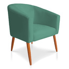 Poltrona Decorativa Lara Suede Azul Turquesa Pés Palito Casta