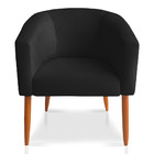 Poltrona Decorativa Lara Suede Pés Palito Castanho - Pallazio