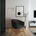 Poltrona Decorativa Lara Suede Pés Palito Castanho - Pallazio