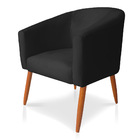 Poltrona Decorativa Lara Suede Pés Palito Castanho - Pallazio