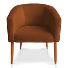 Poltrona Decorativa Lara Suede Pés Palito Castanho - Pallazio