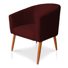 Poltrona Decorativa Lara Suede Pés Palito Castanho - Pallazio