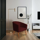 Poltrona Decorativa Lara Suede Pés Palito Castanho - Pallazio