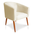 Poltrona Decorativa Lara Suede Pés Palito Castanho - Pallazio