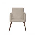 Poltrona Decorativa Lari Recepção Escritório Suede Bege Nude