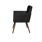 Poltrona Decorativa Lari Recepção Escritório Suede Preto