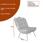 Poltrona Decorativa Laura 65cm Couro Avelã - Sallar Home