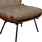 Poltrona Decorativa Laura 65cm Couro Avelã - Sallar Home