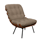 Poltrona Decorativa Laura 65cm Couro Avelã - Sallar Home