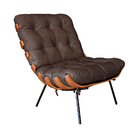 Poltrona Decorativa Laura 65cm Couro Cinza - Sallar Home