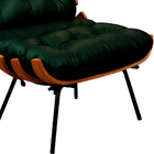 Poltrona Decorativa Laura 65cm Couro Verde - Sallar Home