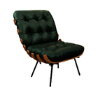 Poltrona Decorativa Laura 65cm Couro Verde - Sallar Home