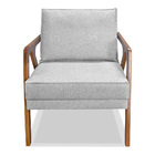 Poltrona Decorativa Laura Linho Base Madeira - Ssx Multicoisa