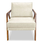 Poltrona Decorativa Laura Linho Base Madeira - Ssx Multicoisa