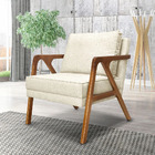 Poltrona Decorativa Laura Linho Base Madeira - Ssx Multicoisa