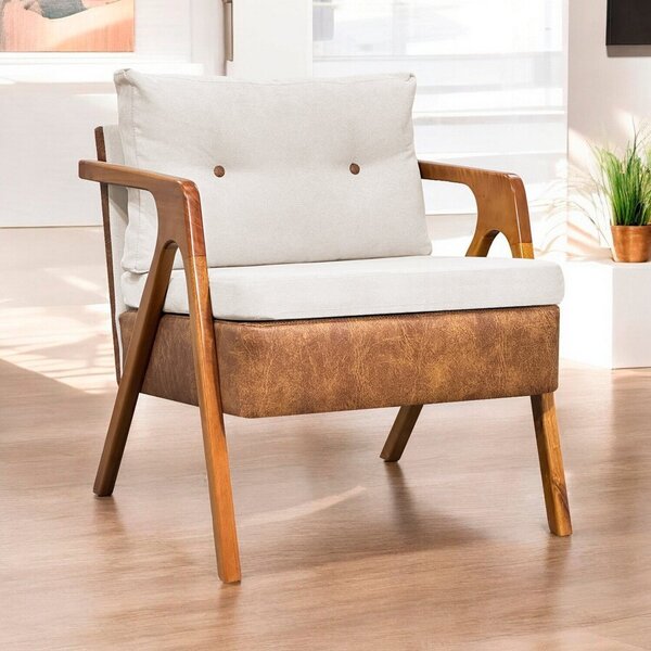 Poltrona Decorativa Laura Premium Para Sala De Estar Off White