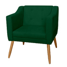 Poltrona Decorativa Lavinia Pés Palito Suede Verde - Ds Estof