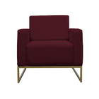 Poltrona Decorativa Leticia Slim Com Base De Metal Suede Bord