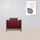 Poltrona Decorativa Leticia Slim Pés Alumínio Suede Bordô - D